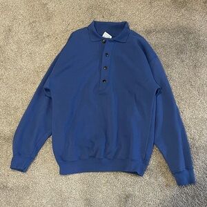 Vintage CHEETAH Blue Polo Sweatshirt